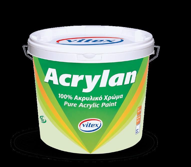 ACRYLAN Κορυφαίας ποιότητας ακρυλικό χρώμα: για εξωτερική χρήση με 100% ακρυλικές ρητίνες με μεγάλη καλυπτικότητα, απόδοση και αντοχή Premium quality acrylic paint: for exterior use with 100% acrylic