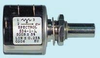 6 Semiconductors/Components A B Spectrol Trimmer 3 8" Square Single Turn Cermet Multifinger wiper for better contact resistance Arrow and graduations for repeatable settings O ring seal for solvent