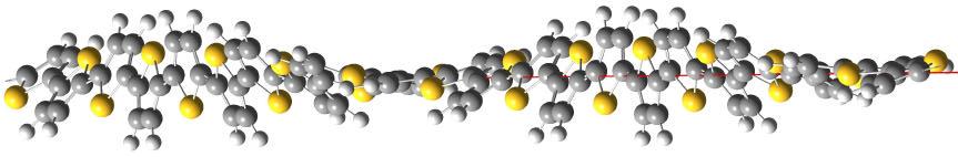 Figure S2: PBC (B3LYP/6-31G*) optimized unit cell (24 monomers) of the polymer with 15 interring twist angle (Spiral Conformation)