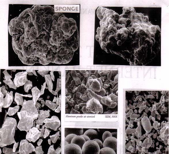 b) Calitatea suprafetei particulelor de pulbere: