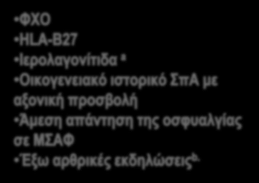 ηνπιάρηζηνλ 2 από 6 θξηηήξηα ) πα=πνλδπιαξζξίηηδα; Α=Α γθπινπνηεηηθή πνλδπιαξζξίηηδα; ΦΥΟ=