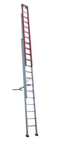 SCĂRI Scară IRMUT extensibilă hibridă - 3 tronsoane EN 131 Scările Irmut combinate cu 3 tronsoane pot fi configurate în funcţie de înălţimea la care se desfăşoară lucrarea şi pot fi utilizate în