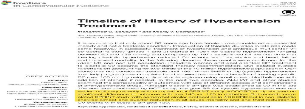 Αποτελεσματικότητα Ανεκτικότητα 1940 1950 1957 1960 1970 1980 1990 2008 Περιφερικά συμπαθητικολυτικά (ρεσερπίνη) Αποκλειστές γαγγλίων (γουανεθιδίνη) Άμεσα αγγειοδιασταλτικά (υδραλαζίνη) Θειαζιδικά