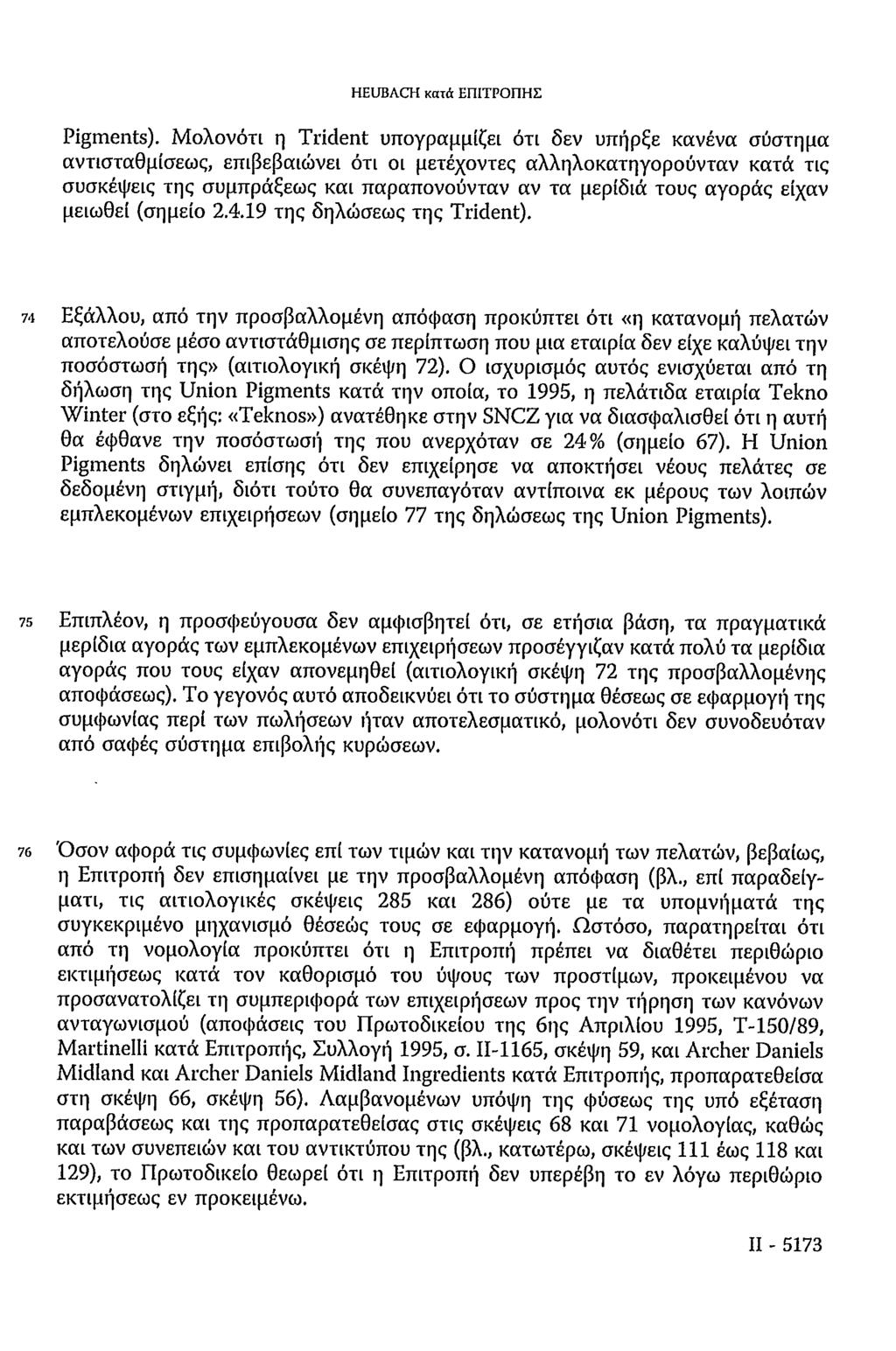 HEUBACH κατά ΕΠΙΤΡΟΠΗΣ Pigments).