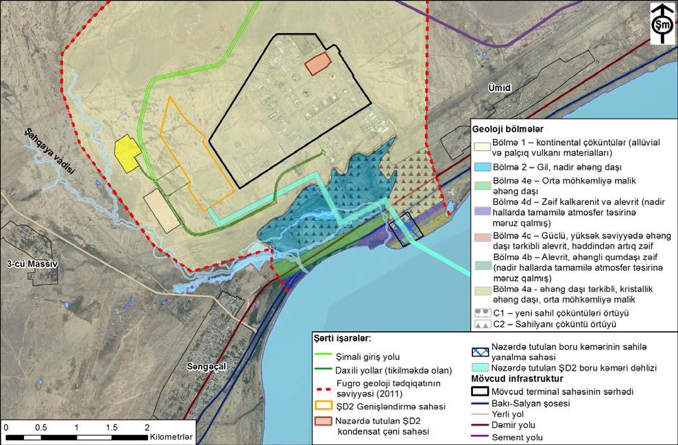 Şəkil 6.7 Terminalın yaxınlığında yerüstü geoloji şərtlər 6.4.3.