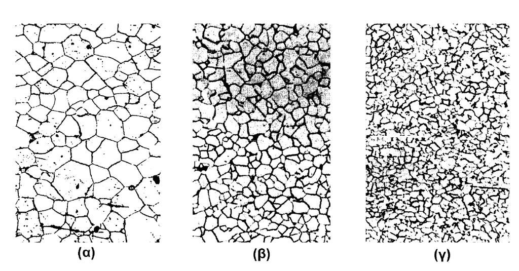 Μικροδομές μαλακού χάλυβα, που διακρίνεται το διαφορετικό μέγεθος των