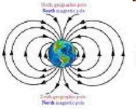 Zemljin magnetizam Blizu zemaljskih polova postoje magnetski polovi
