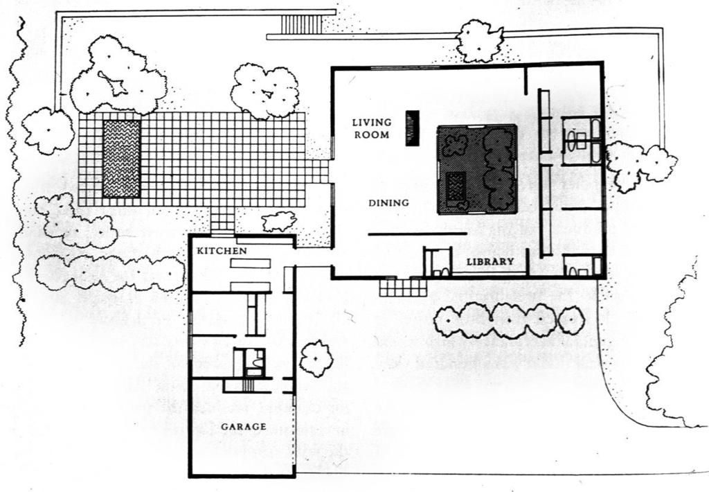 Η παράλλαξη και οι ασαφείς αρθρώσεις των χώρων Philip Johnson, 1949 Mies
