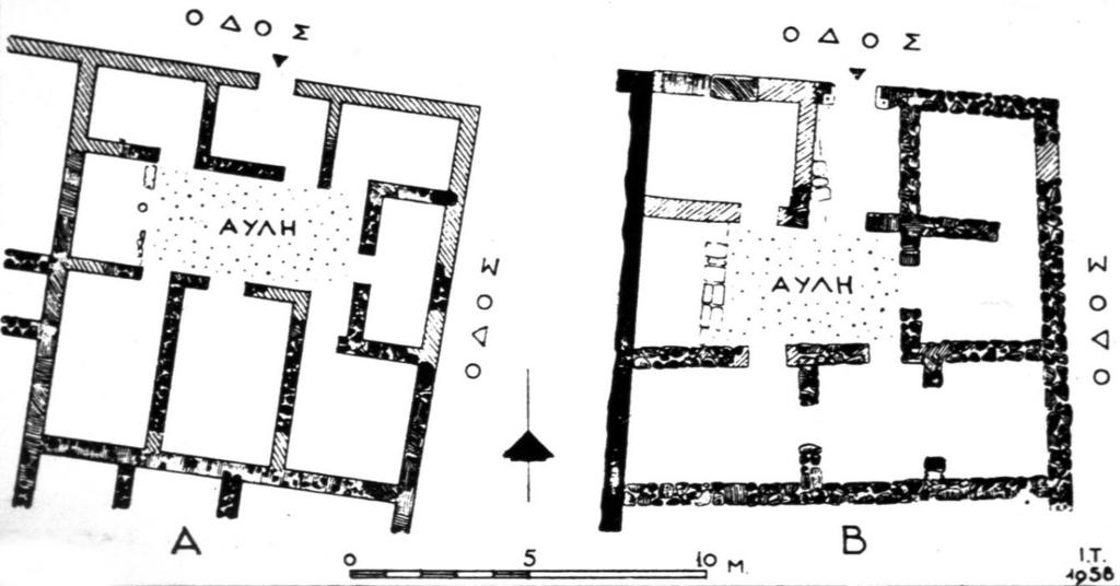 του υπαίθριου χώρου + η κεντρική ανάπτυξη στον άξονα από τον εξωτερικό υπαίθριο χώρο