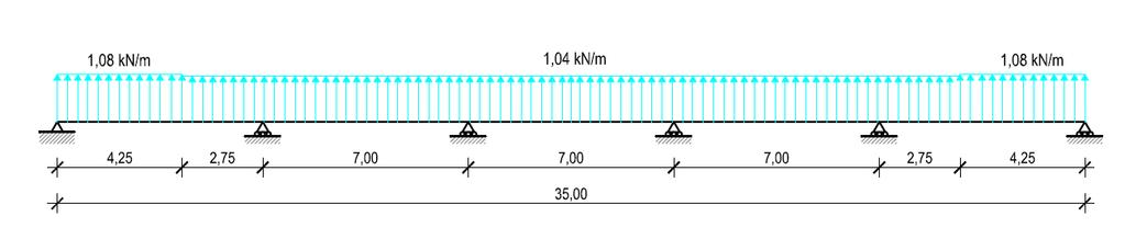 Tabela.4 Rezultantni tlak za Θ = 0, I. slučaj, min Ploha Rezultantni tlak vjetra Rezultantni tlak vjetra kn / m [ kn / m ] F -0,807-0,3 G -0,56-0,079 H -0,3-0,963 Mjerodavna greda je greda -.