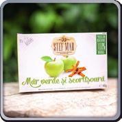 Mix Plante / Ceai Premium MĂR VERDE și scorțișoară o Descriere produs: Ceaiul de măr verde și scorțișoară este un ceai deosebit de aromat, reconfortant, vitaminizant și energizant, datorită