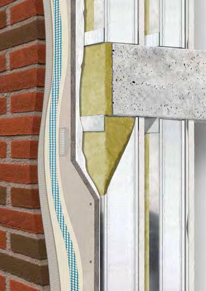1. Klinker + adeziv flexibil 2. Mortar adeziv şi de armare AQUAPANEL alb + plasă de armare AQUAPANEL 6 3. Masă de şpaclu AQUAPANEL pt. rosturi (gri) + bandă de armare AQUAPANEL pt. rosturi 4.