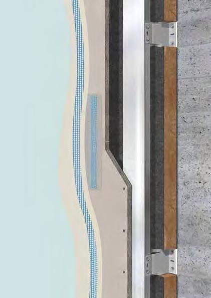 1. Vopsea de exterior 2. Mortar de armare AQUAPANEL pentru faţade şi pereţi exteriori + plasă de armare AQUAPANEL 3.
