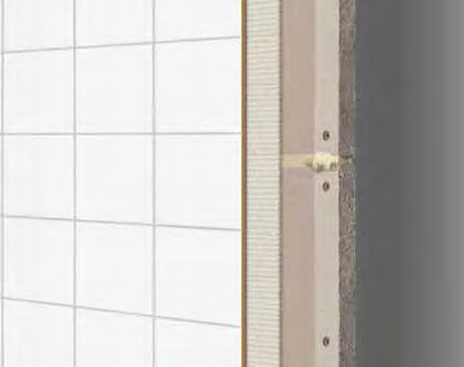 Variante de finisare a suprafeţei la interior Alege stratul de acoperire dorit Strat de acoperire: plăci ceramice 3 1. Placă de ciment AQUAPANEL pentru interior 2. Şurub AQUAPANEL Maxi 3.