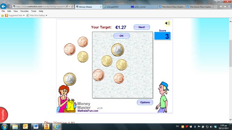 1.3. Ιστοσελίδα: www.mathsisfun.com/money/money- master.html Το εφαρμογίδιο περιέχει διάφορες δραστηριότητες.