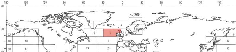 Vervatnća pjavljuvanja telasa u blasti 9, decembar - februar h 1/3 (m) W NW N NE E SE S SW μ = 180 μ = 135 μ = 90 μ = 45 μ = 0 μ =- 45 μ = -90 μ =- 135 0-1 0.00683 0.00486 0.003014 0.003801 0.00431 0.
