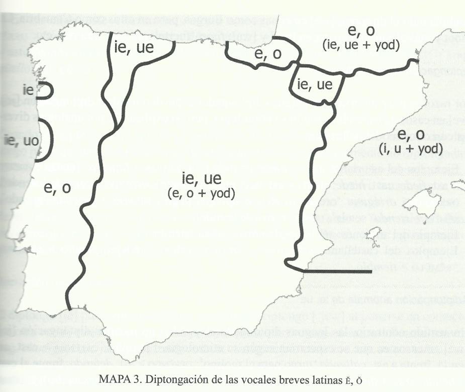Gaego e portugués / hispánico centra at. TĔRRA > terra at. DĔNTE > dente at.