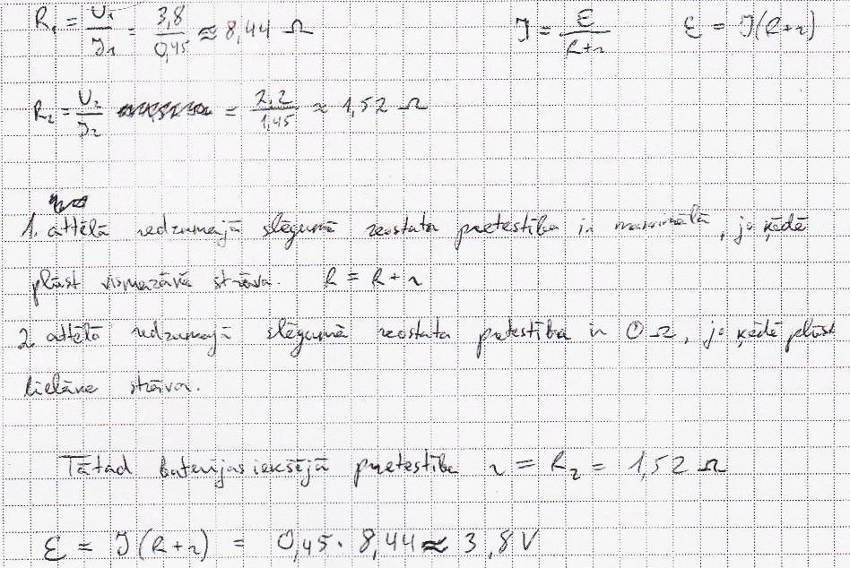 3 Sniegts risinājums, kas satur visus soļus, nepareizi nolasīti lielumi.