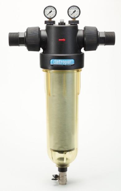 Prevăzute cu elicea CINTROPUR care imprimă fluxului de apă un efect centrifug ce duce la precipitarea elementelor mai grele în partea de jos a filtrului, în timp ce manşonul filtrant asigură