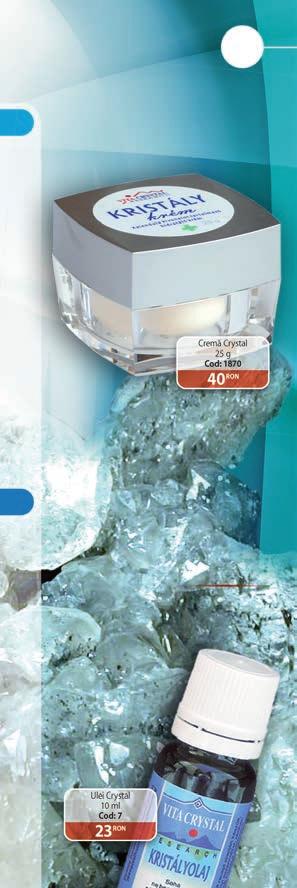 Crema Crystal, ca orice produs pe bază de cristale, prin utilizarea sistematică, energizează celulele, aducându-le la nivelul frecvenţei de vibraţie a sănătăţii și la un nivel optim de funcționare.