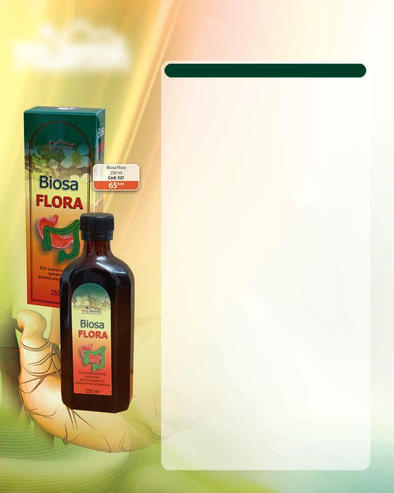 Biosa Flora 250 ml În condiţiile în care substanţele nutritive din alimentaţie nu pot fi valorificate corespunzător atât din punct de vedere calitativ cât şi cantitativ, chiar şi un regim alimentar