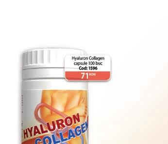 Hyaluron Collagen Preparat cu conţinut în colagen și acid hialuronic pentru păstrarea prospeţimii tenului și a elasticităţii cartilajelor și articulaţiilor.