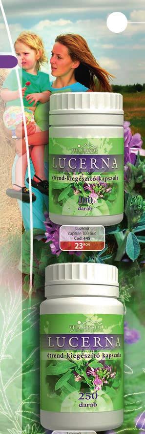 Forţa regeneratoare a naturii 81 lucernă capsule Lucerna este o plantă care face parte din ordinul Fabales și care are o răspândire destul de mare în ţara noastră, fără însă a avea o tradiţie a