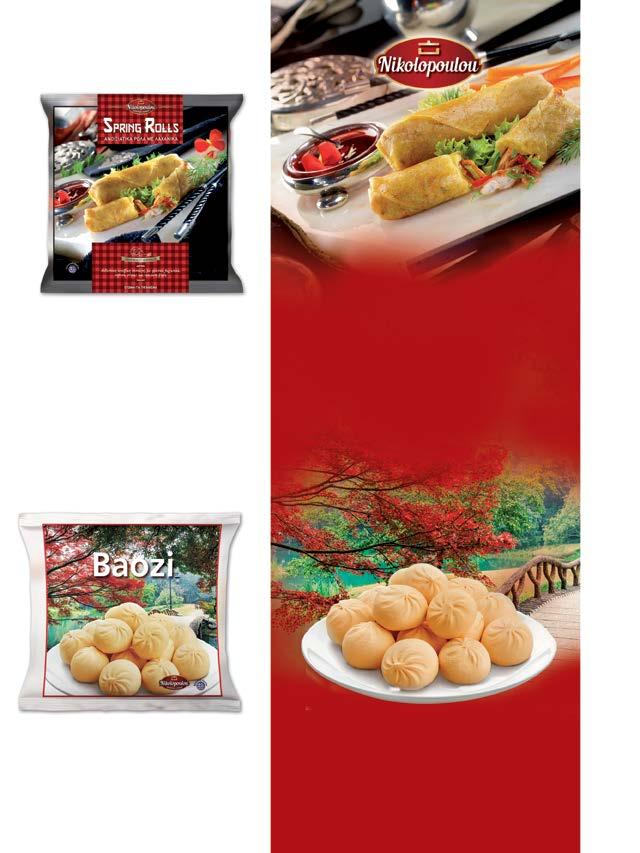 Spring Rolls with Vegetables & Chicken i) Pack/ctn: 120pcs/ctn 6χ20 01. Spring Rolls με Λαχανικά Βάρος τεμαχίου: i) 20g baby ii) 30g mini iii) 50g iv) 55g maira 02.