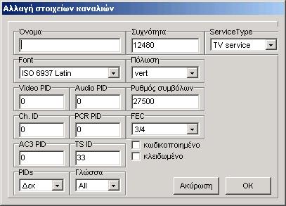 Πλέον µπορείτε να εισάγετε το κανάλι TV και τα δύο κανάλια ράδιο σε αυτόν τον αναµεταδότη. Κάνετε κλικ στον αναµεταδότη και στη συνέχεια δεξί κλικ στην προς το παρόν άδεια λίστα καναλιών TV.