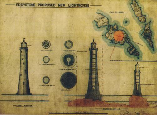 Εικόνα 78Σχέδιο του σημερινού φάρου του Eddystone του