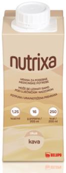 NUTRIXA je visokokalorična, visokoproteinska tekuća hrana s dodanim vlaknima za potpunu, uravnoteženu prehranu.