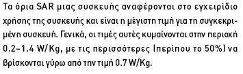 Έκθεση σε κινητό τηλέφωνο Το επίπεδο SAR που δημιουργεί το τηλέφωνο