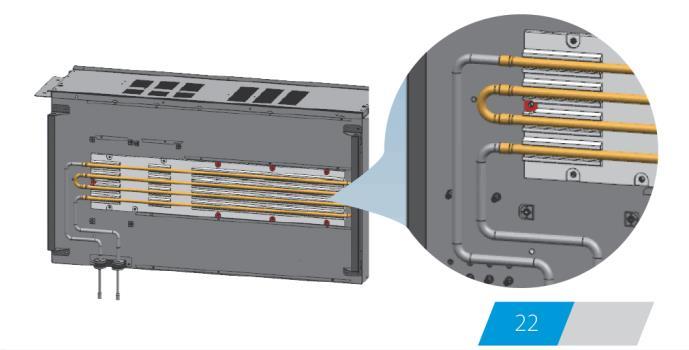 achieve efficient heat transfer between refrigerant and water.