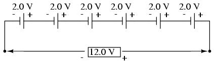 O baterie tipică plumb-acid instalată pe un automobil generează o tensiune nominală de 12,0 V (6 x 2,0 V). cu o tensiune neobişnuit de mare.