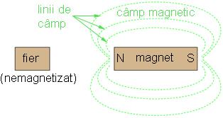 Bucăţile de fier se vor alinia de-a lungul câmpului magnetic, desenându-i practic forma.