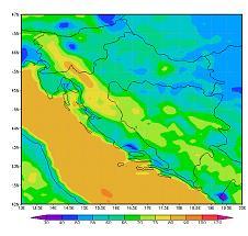 Lici i Gorskom kotaru vrijednosti veće i sežu do 90 μg/m 3. Model generalno pokazuje da su vrijednosti ozona nad cijelim područjem RH relativno visoke. Slika 5-11.