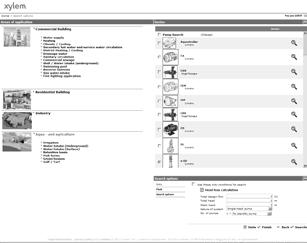 The possibility to search by applications and the detailed information output given makes it easy to make the optimal selection without having detailed knowledge about the Lowara products.