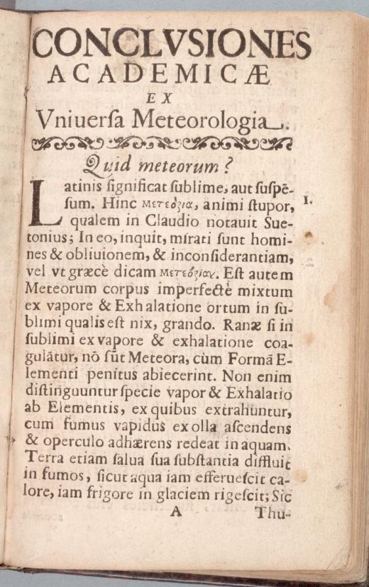 1 priedas Universa Meteorologia Šiame priede pateikiamas pilnas 1643 metų J. Počapovskio mokslinių tezių Conclusiones Academicae ex Universa Meteorologia vertimas.