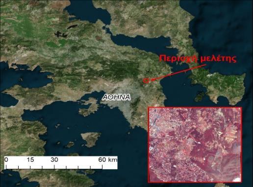 Περιοχή έρευνας Η περιοχή μελέτης είναι ο νομός Αττικής και συγκεκριμένα η περιοχή της Σταμάτας, η οποία βρίσκεται βορειοανατολικά της Αθήνας και καλύπτεται κυρίως από Μεσογειακή βλάστηση με θαμνώνες
