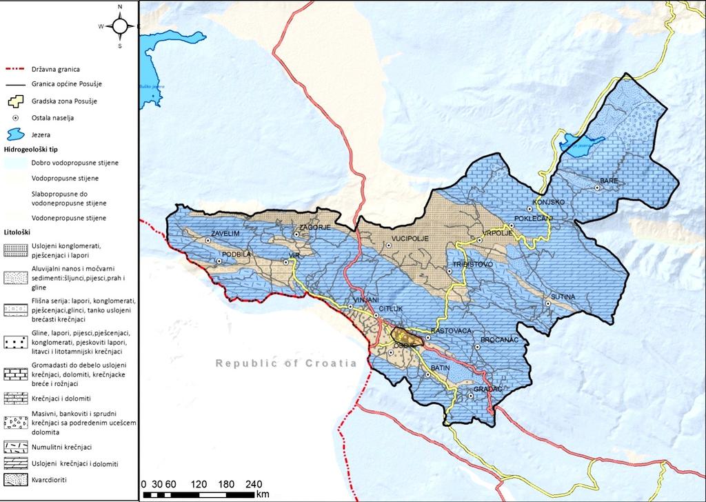 Slika 4: Hidro-geološka karta Općine Posušje15 3.