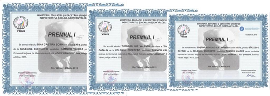 Premiul II: Antonoiu Nicolae Costinel (XI C prof. Cătălin Bîrzescu ), Cîrstinoiu Bogdan (XII A prof. Cătălin Bîrzescu ), Dănescu Ionuț Alexandru (XII A prof.