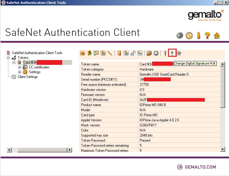 Από την εφαρμογή Safenet Authentication Client επιλέγουμε το