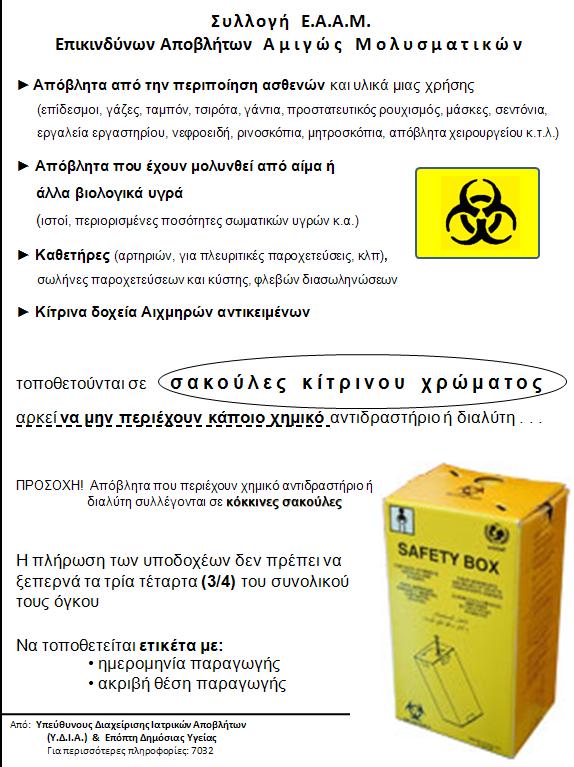Δ. ΟΡΘΟ ΔΙΑΦΨΡΙΜΟ ΚΑΙ ΑΠΟΡΡΙΧΗ ΣΨΝ ΠΑΡΑΓΟΜΕΝΨΝ ΑΠΟΒΛΗΣΨΝ Σε κάκε κλινικι τμιμα