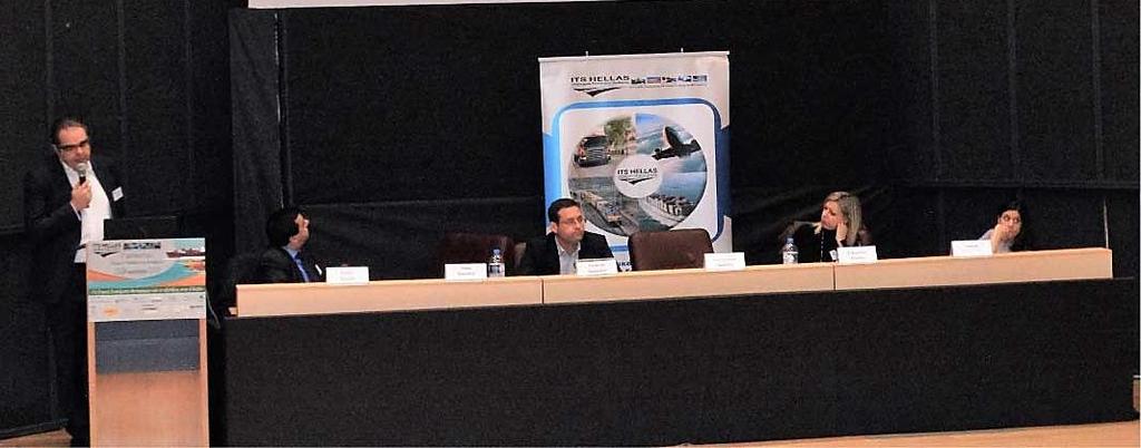 Εικόνα 10, Ομιλητές συνεδρίας για την βιώσιμη αστική κινητικότητα Στη συνέχεια, ο κος Γιώργος Δημαρέλος, Αντιδήμαρχος Θεσσαλονίκης, παρουσίασε συνοπτικά τα «βήματα» της πόλης του προς τον