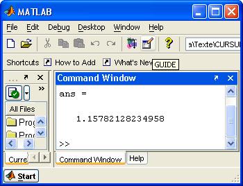 APLICAłII ÎN MATLAB 4) 5) 6) ( ) ln 2 + 2 ln 90 ( ) + + 0 =.