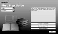 Instalarea aplicaþiilor software ºi a Ghidului de iniþiere (continuare) 80 4 Faceþi clic pe [FirstStepGuide]. 5 Selectaþi limba doritã ºi denumirea modelului dvs. de camerã din meniul extensibil.