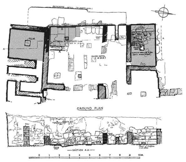 Η Οικία Β των ανασκαφών Hogarth, στην Κνωσό (φωτ.: Hood 1997, fig. 8).