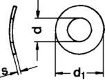 M27 M30 M33 M36 d 1 24,1 27,4 29,4 33,6 35,9 40 42 48,2 55,2 58,2 b 4,5 5 5 6 6 7 7 8 10 10 s 2,5 3,5 3,5 4 4 5 5 6 6 6 DIN 128 Γκρόβερ (τύπος Α) Spring lock washer (type A), curved d 2,1 2,4 2,6 2,7