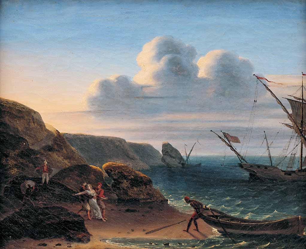 131 Louis Joseph Toussaint Rossignon (1781-μετά το 1850) Η αρπαγή υπογεγραμμένο κάτω αριστερά: Rossignon λάδι σε μουσαμά, 41 x