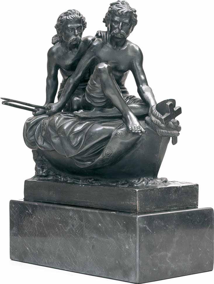 134 Benedetto Civiletti (1845-1899) Ο Κανάρης στη Χίο σφραγίδα χυτηρίου στη βάση: Chiurazzi / Naples πατιναρισμένος μπρούντζος, ύψος (χωρίς τη βάση): 33,5 cm. (νεότερη βάση) 8.000-12.